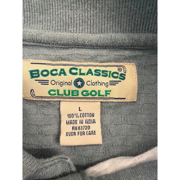 Boca Classics Club Golf Vintage Polo 90's Y2K 100% Cotton LG - Picture 3 of 14